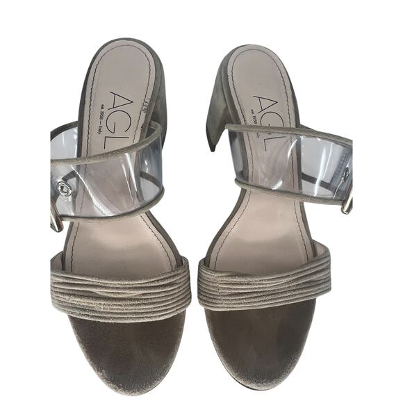 AGL Transparent Buckle Strap Mule Sandals - Picture 8 of 14